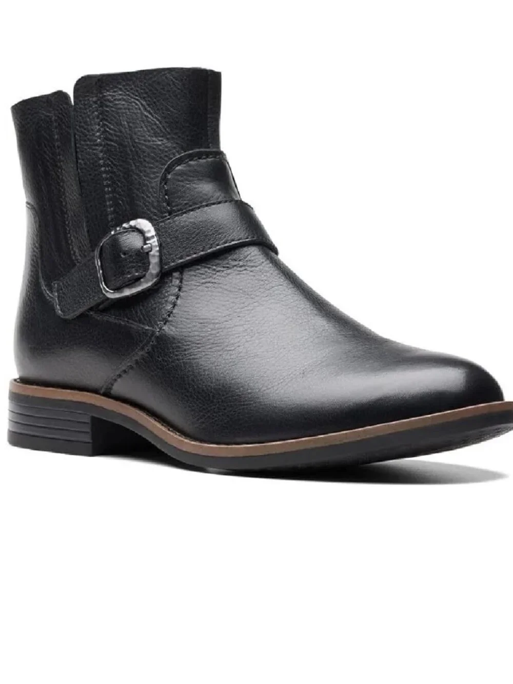 Clarks Women's Camzin Loop Ankle Boot Black Leather